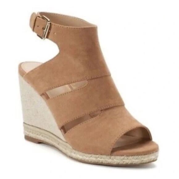 Apt. 9 Kohl's Brown Business Wedge Dress Sandals Sz 9.5 - Picture 1 of 7